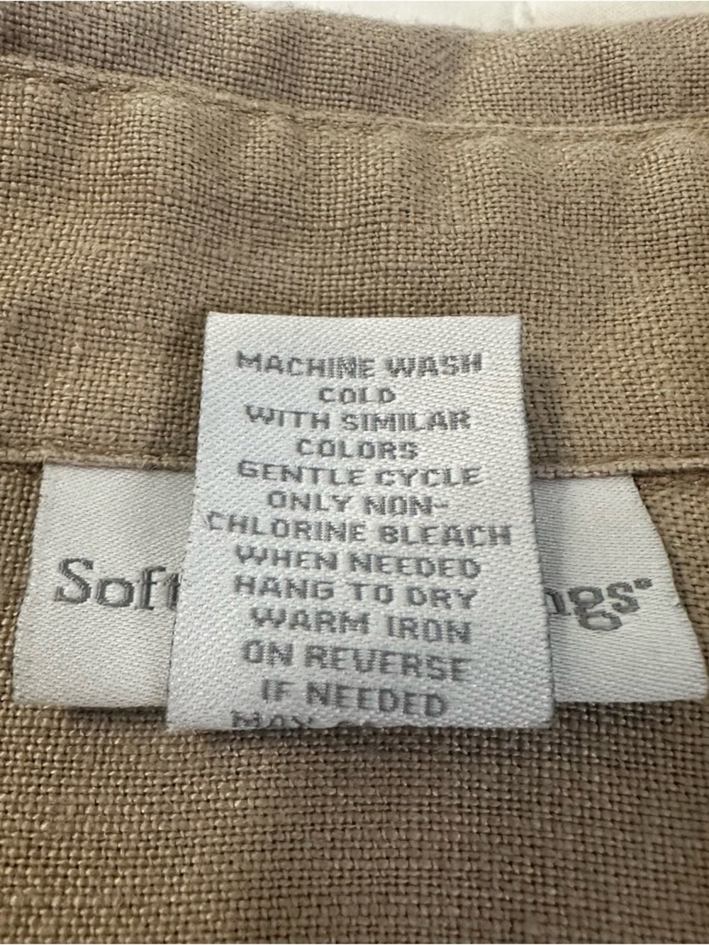 Soft Surroundings 100% Linen Tan Button-Front With Two Front Pockets Maxi Dress - Picture 7 of 14